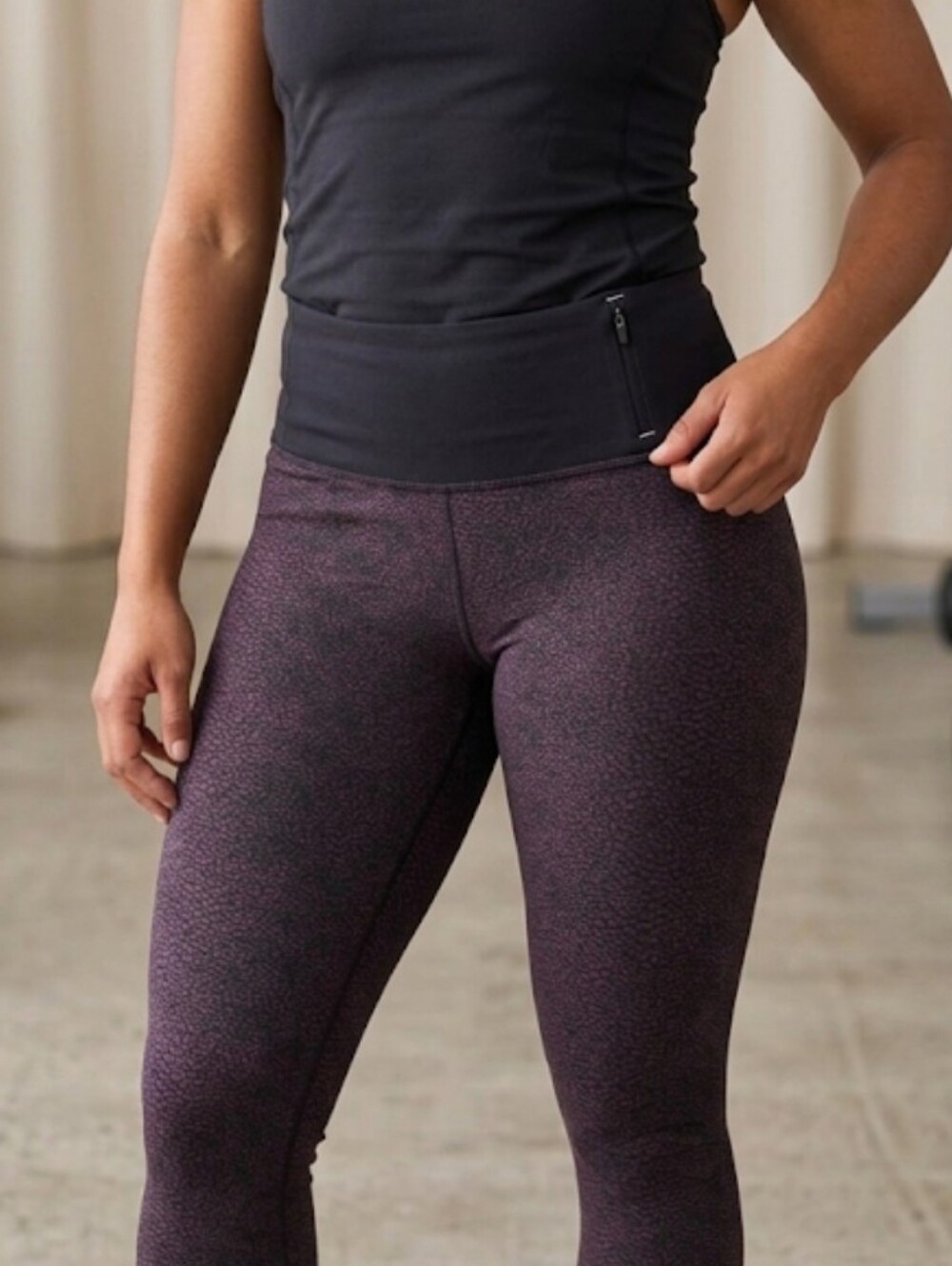 CALIA by Carrie Underwood Textured Jacquard Purple Tight Fit Leggings Size S